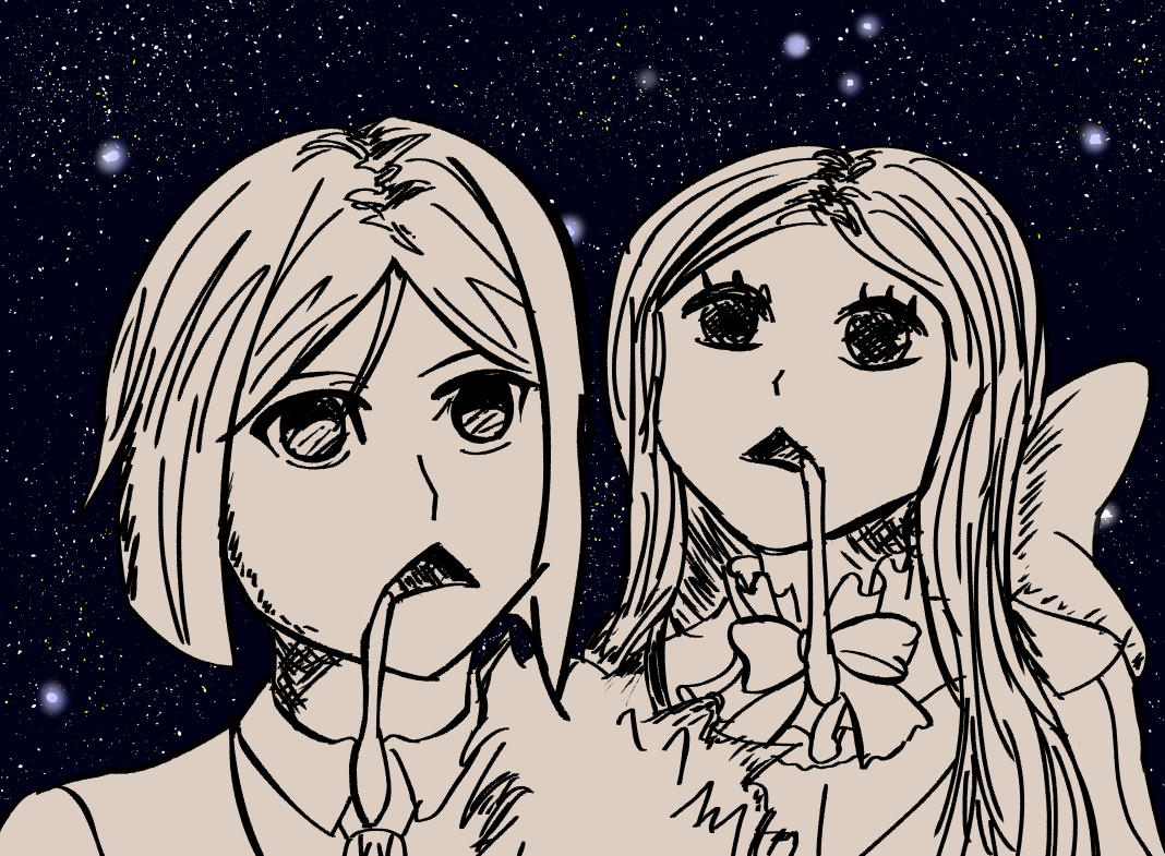 Drooling cats but they're Waver and Da Vinci
